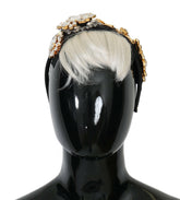 Dolce & Gabbana Black Crystal White Hair Parrucchiera Headband Diadem -   -  Dolce & Gabbana.